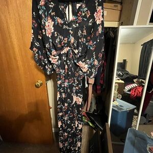 Floral Black Maxi Dress